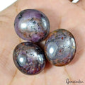 Ruby Lot, Cabochon, Untreated, Purple — 3 Pieces, 21mm to 22mm, 160.20 Ct