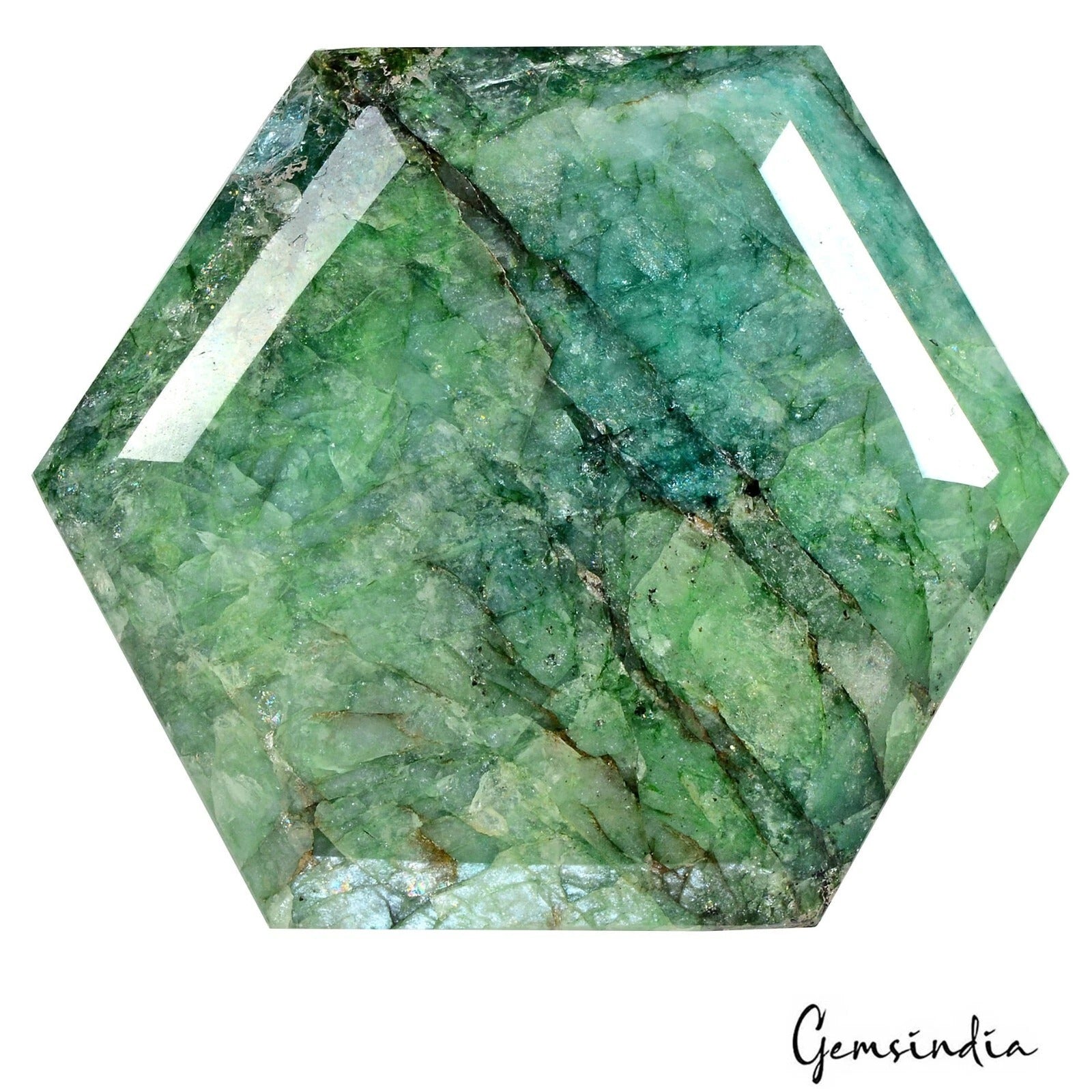 Brazilian Emerald Loose Gemstone, Color Enhanced, Green — 3.5x3.2x3.8 Inch, 4400 Ct (0.88 Kg), Brazil