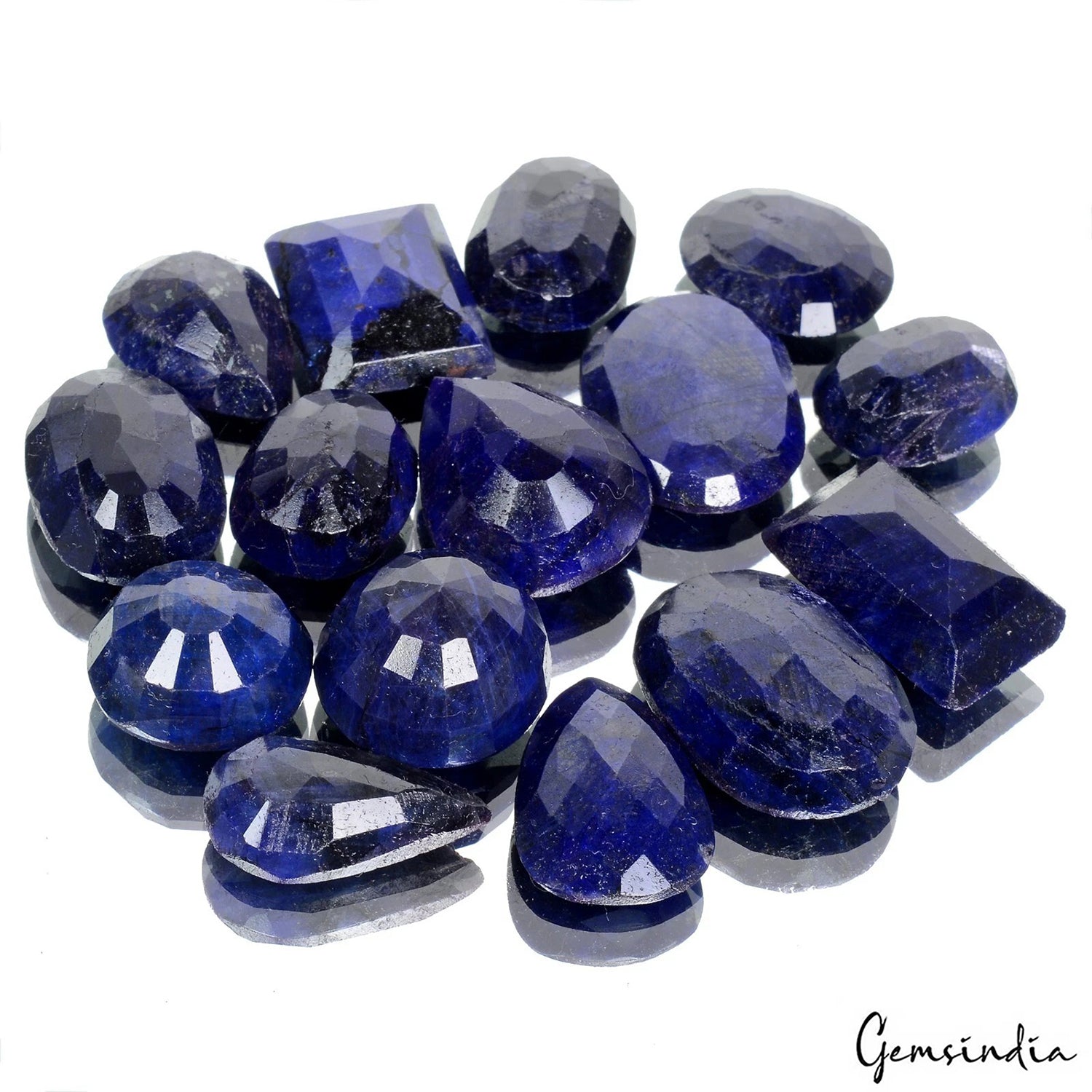15 Pcs Natural Blue Sapphire Mix Cut Loose Faceted 20-30mm Gemstones Lot~ 640 Ct