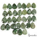 Certified 13-14mm Natural Zambian Green Emerald Pear Cut Loose Jewelry Gemstone