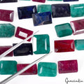 280 Ct/40 Pcs Natural Ruby Emerald Sapphire Mix Cut Loose Ring Size Gemstone Lot