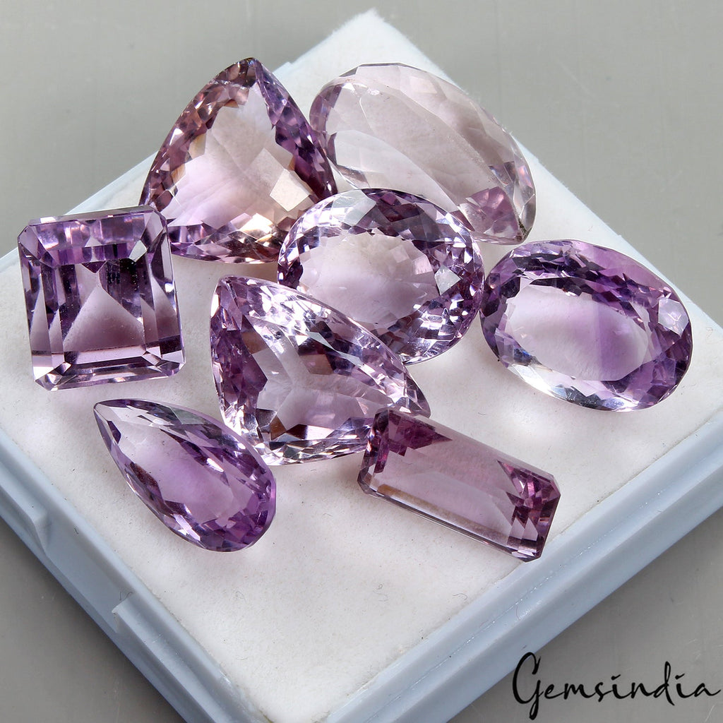 VVS Natural Amethyst 83.00 Cts Finest Quality Mix Cut Loose Gemstones Lot 8 Pcs