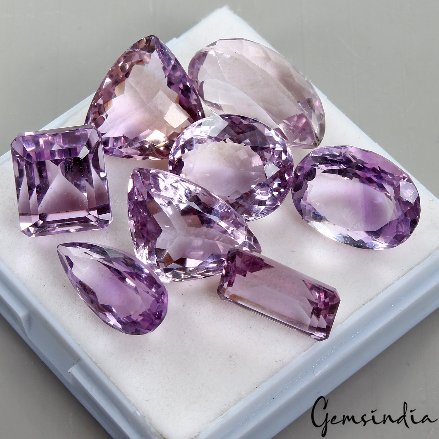 VVS Natural Amethyst 83.00 Cts Finest Quality Mix Cut Loose Gemstones Lot 8 Pcs