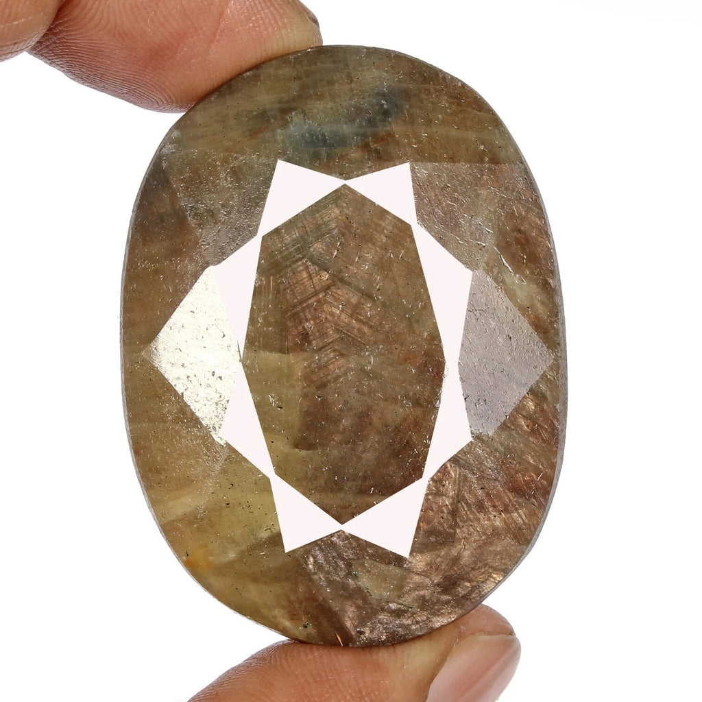 Sapphire Loose Gemstone, Untreated, Brown — 48 x 35 x 18 mm, 370 Ct