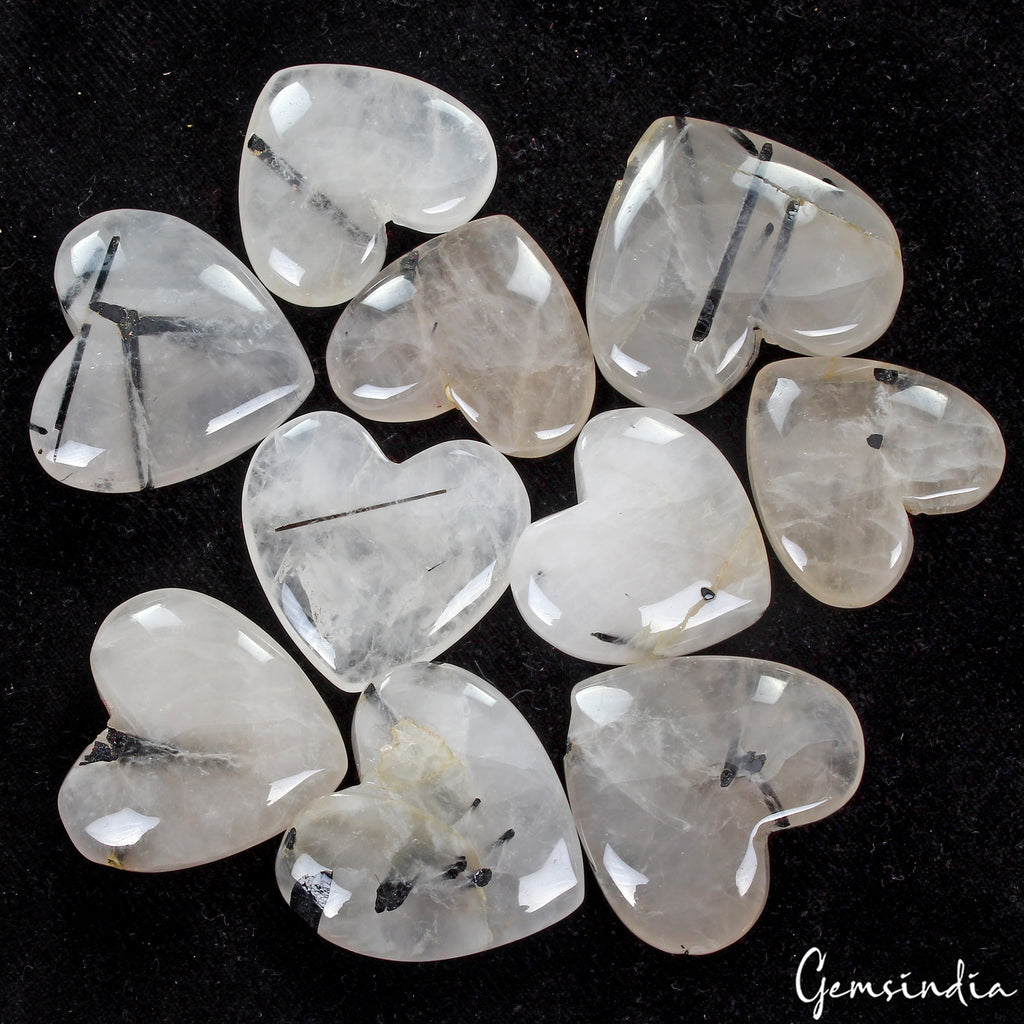 Rutile Quartz Lot, Loose Gemstone, Untreated — 10 Pieces, 24mm to 30mm, 500 Ct, Madagascar