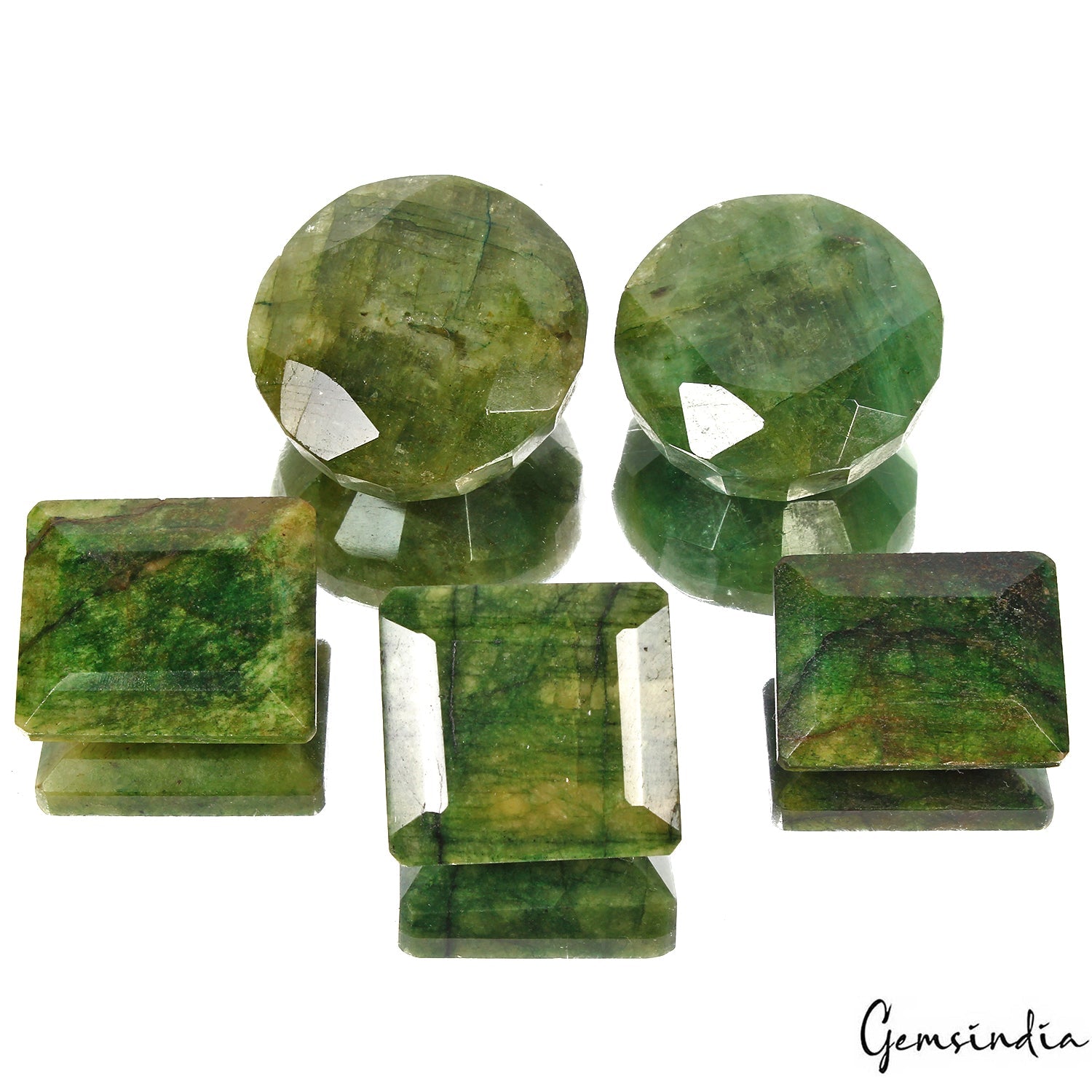 1500 Cts/5 Pcs Natural Brazilian Green Emerald Mix Cut Wholesale Loose Gems Lot