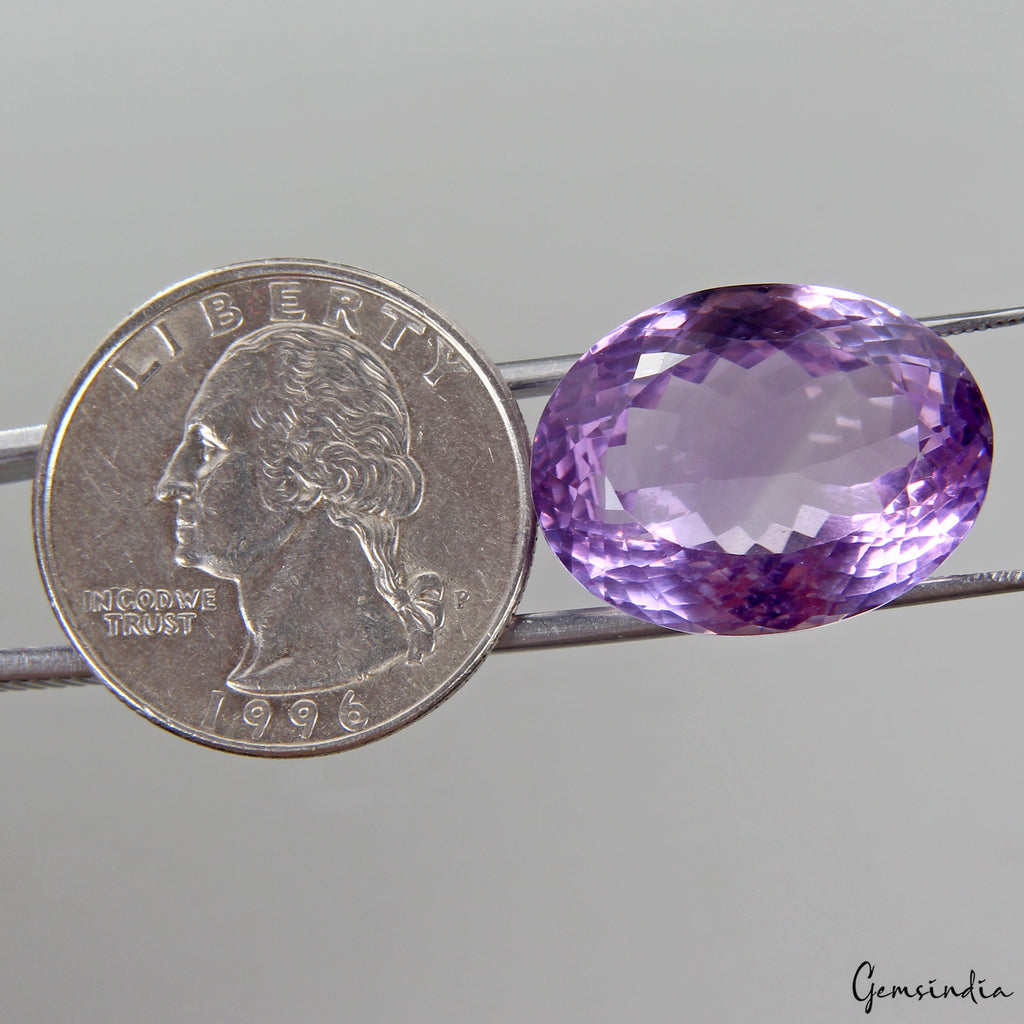VVS 28.50Ct Natural Amethyst Certified Huge Pendant Size Oval Untreated Gemstone