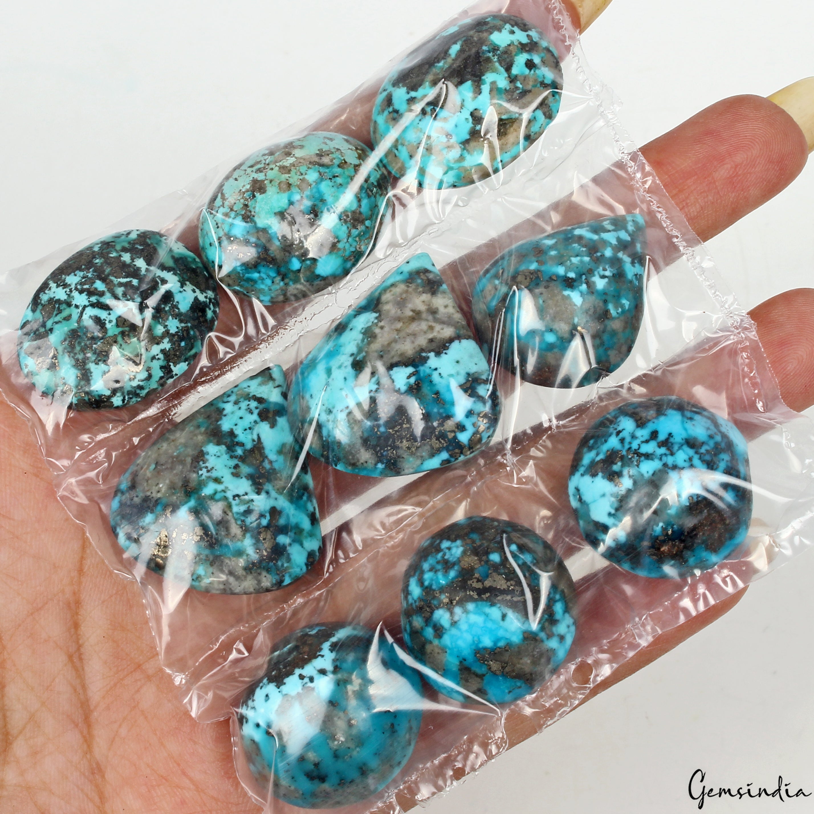 400 Ct/9 Pcs Natural Turquoise Top Quality 21-30mm Cab Untreated Loose Gemstones