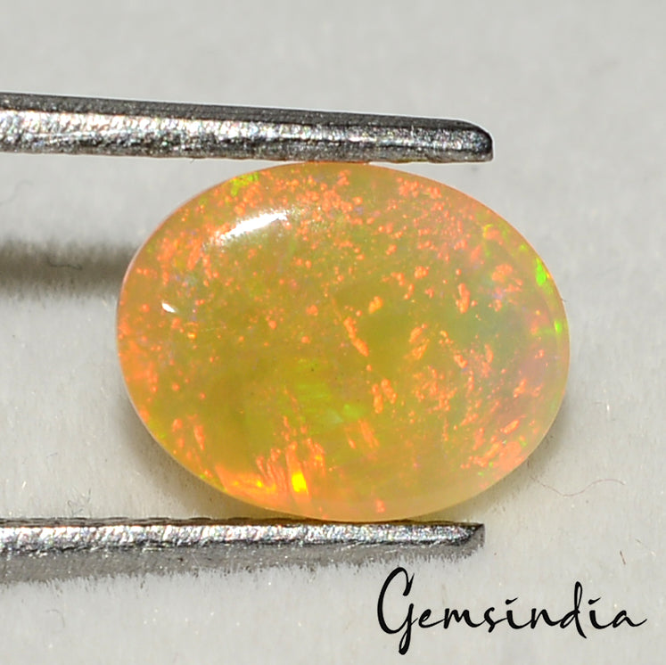 Ethiopian Opal Loose Gemstone Natural Fire Multi-Color Flash Cabochon 1.10 Ct