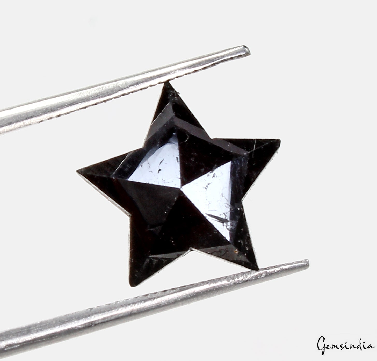 4.1 Carats 100% Natural Polished Star Shape Loose Earth Mined Black Diamond~13mm