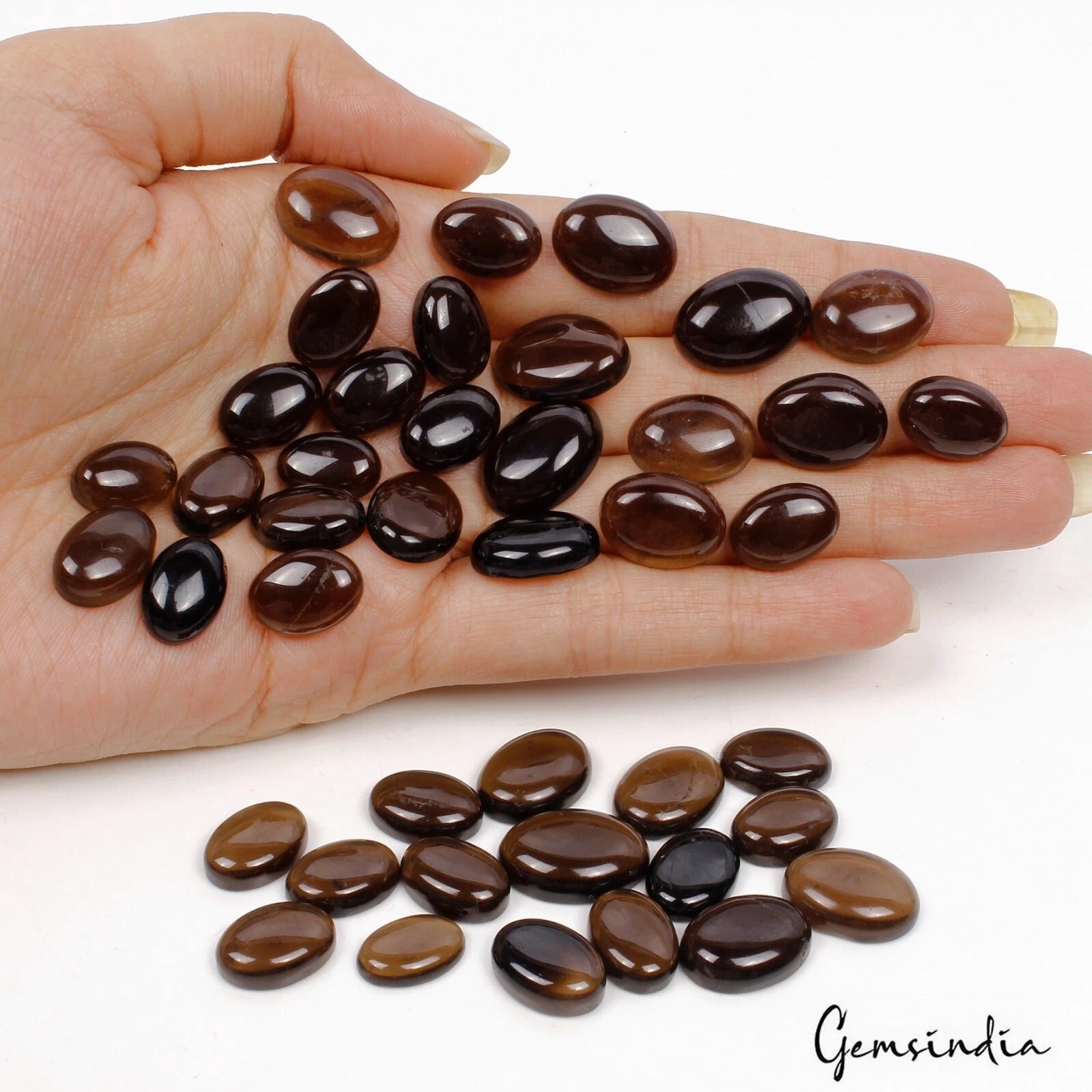 279.40 Ct Natural Brown Smoky Quartz Oval Cabochon 12-17mm Loose Gemstones~42 Pc