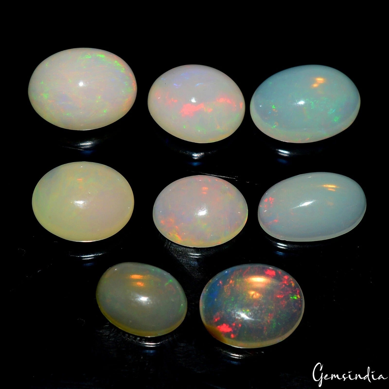 10.40 Ct Natural Untreated Welo Opal Multi Shine Mix Cabochon Loose Gemstone Lot