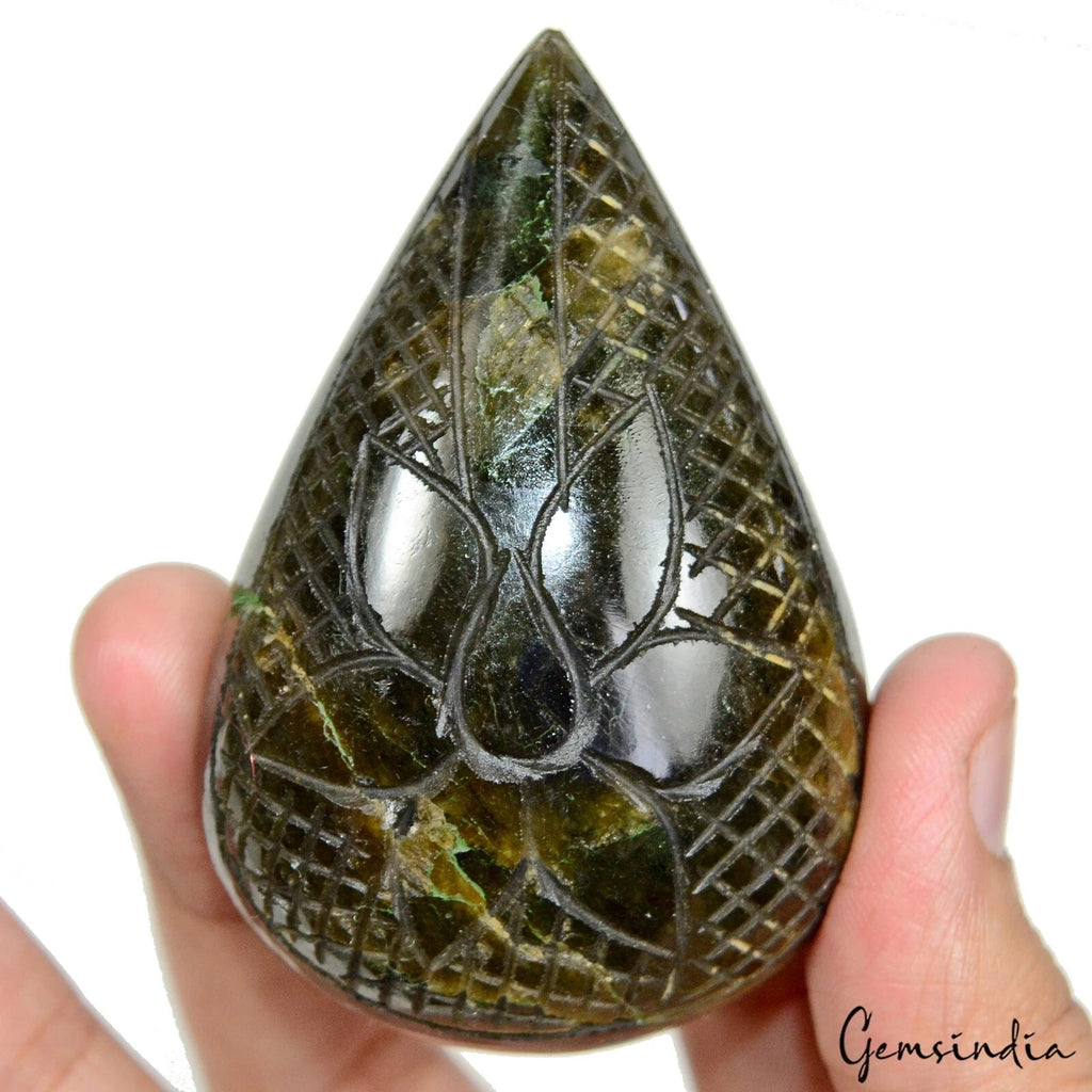 Labradorite Loose Gemstone — 60 x 45 x 21 mm, 470 Ct