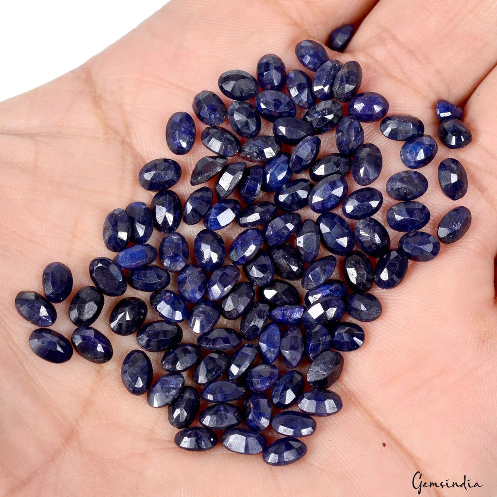 100 Pc Natural Blue Sapphire Oval Cut 6x4mm Loose jewelry Kind Gemstones~59.90Ct