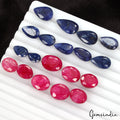 164.70 Ct/19 Pcs Natural Red & Blue Beryl Mix Cut Loose Jewelry Making Gemstone