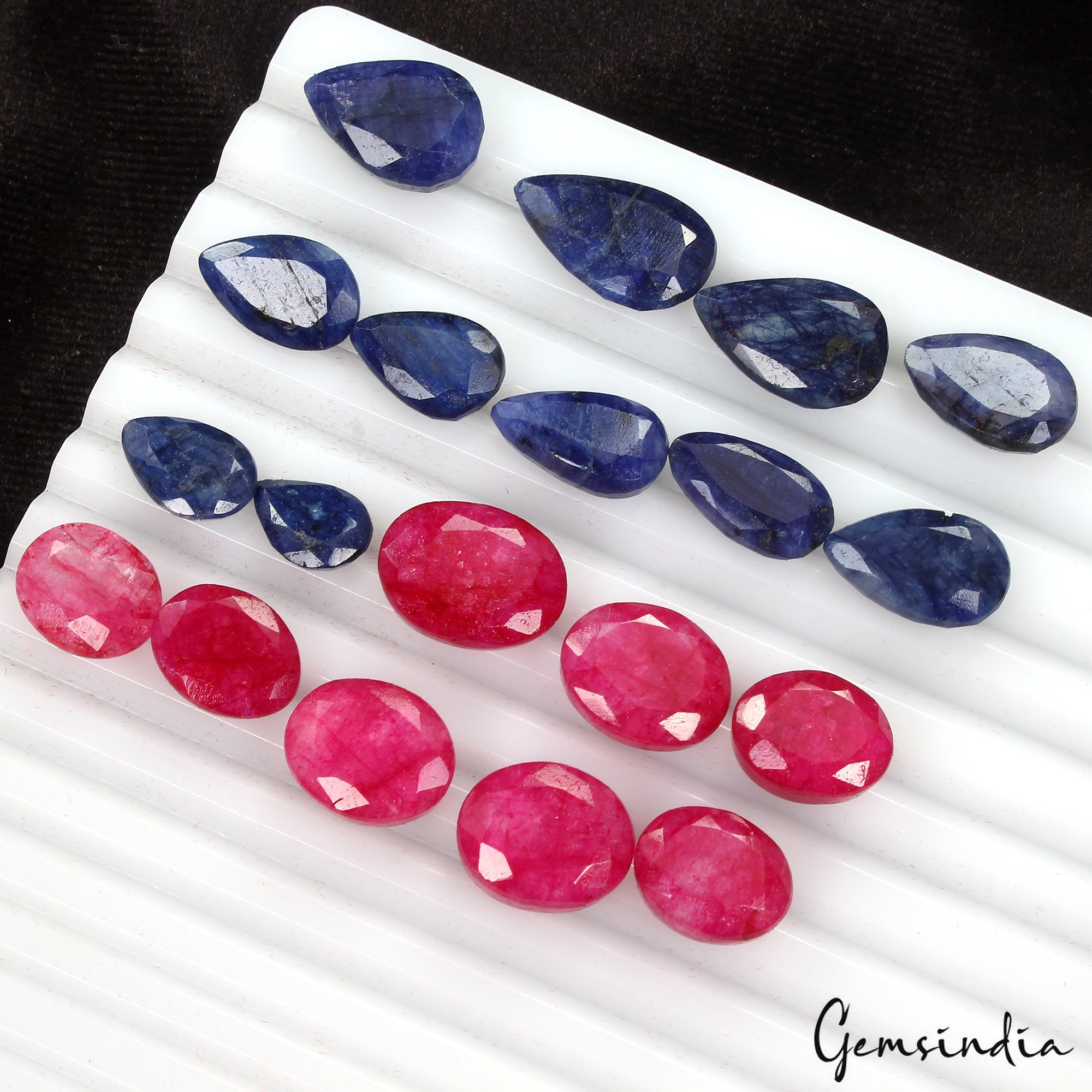 164.70 Ct/19 Pcs Natural Red & Blue Beryl Mix Cut Loose Jewelry Making Gemstone