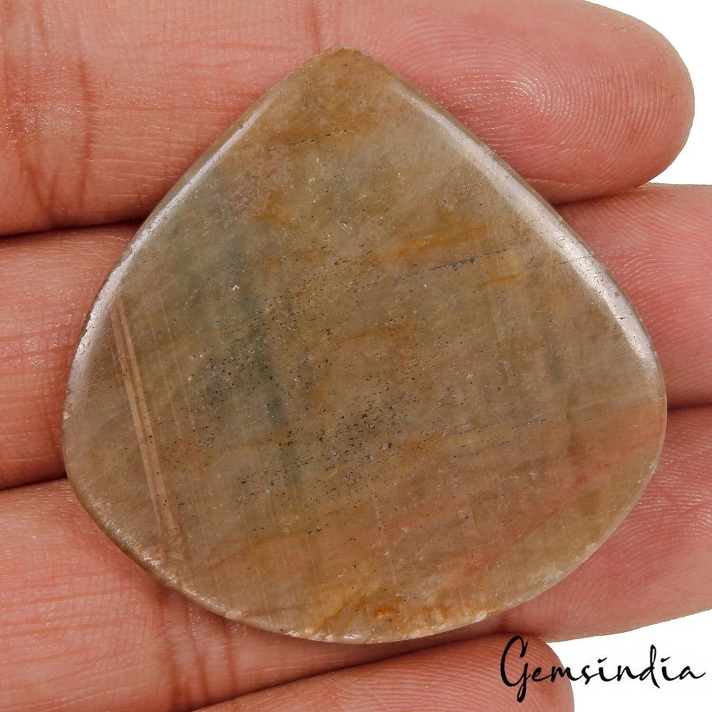 166 Ct Natural Untreated Brown Blue w Red Streak Sapphire Pear Cab Huge Gemstone