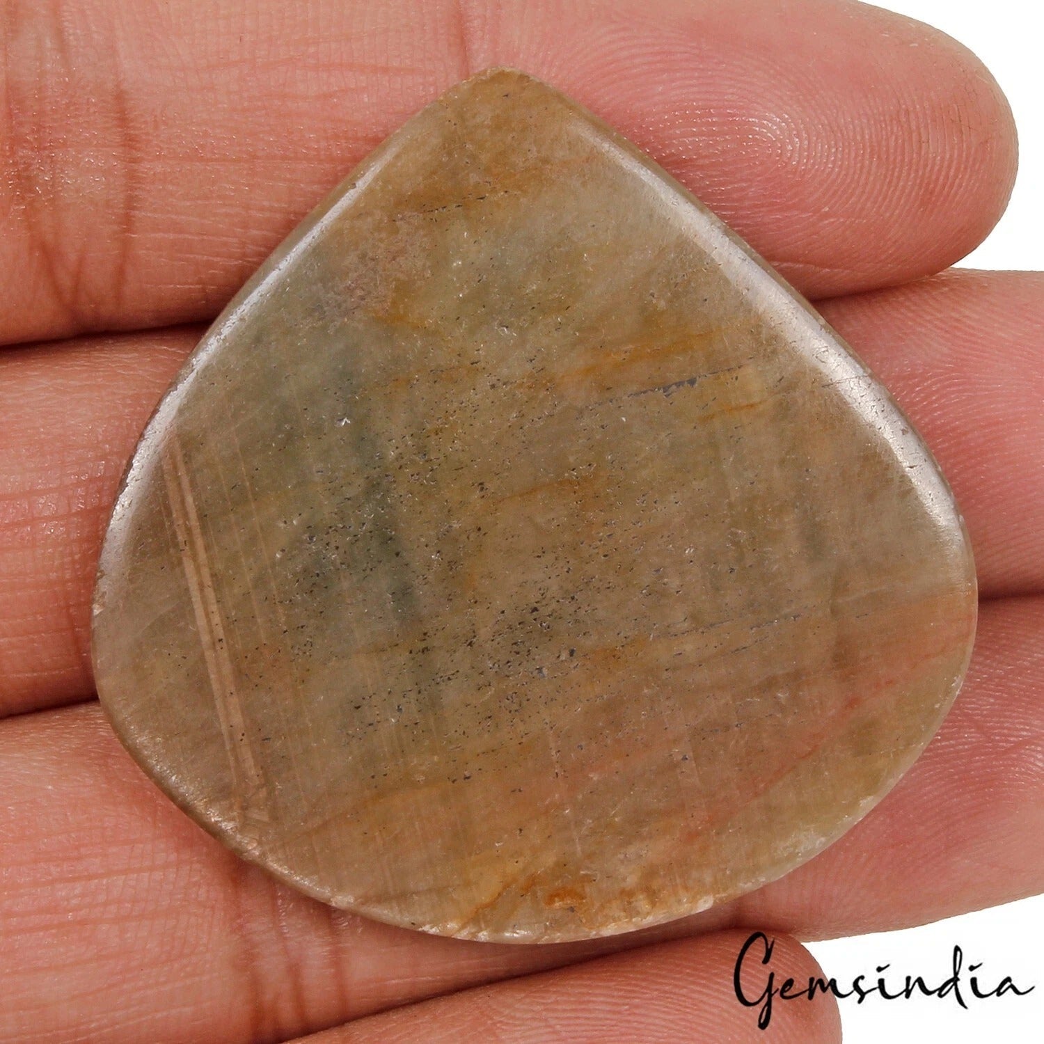 166 Ct Natural Untreated Brown Blue w Red Streak Sapphire Pear Cab Huge Gemstone