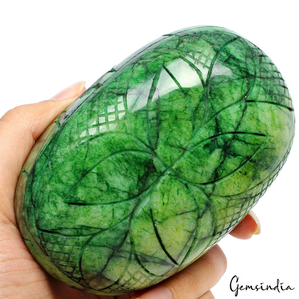 3000 Ct. Natural Brazilian Green Emerald Nice Hand Carved Earth Mined Gemstone