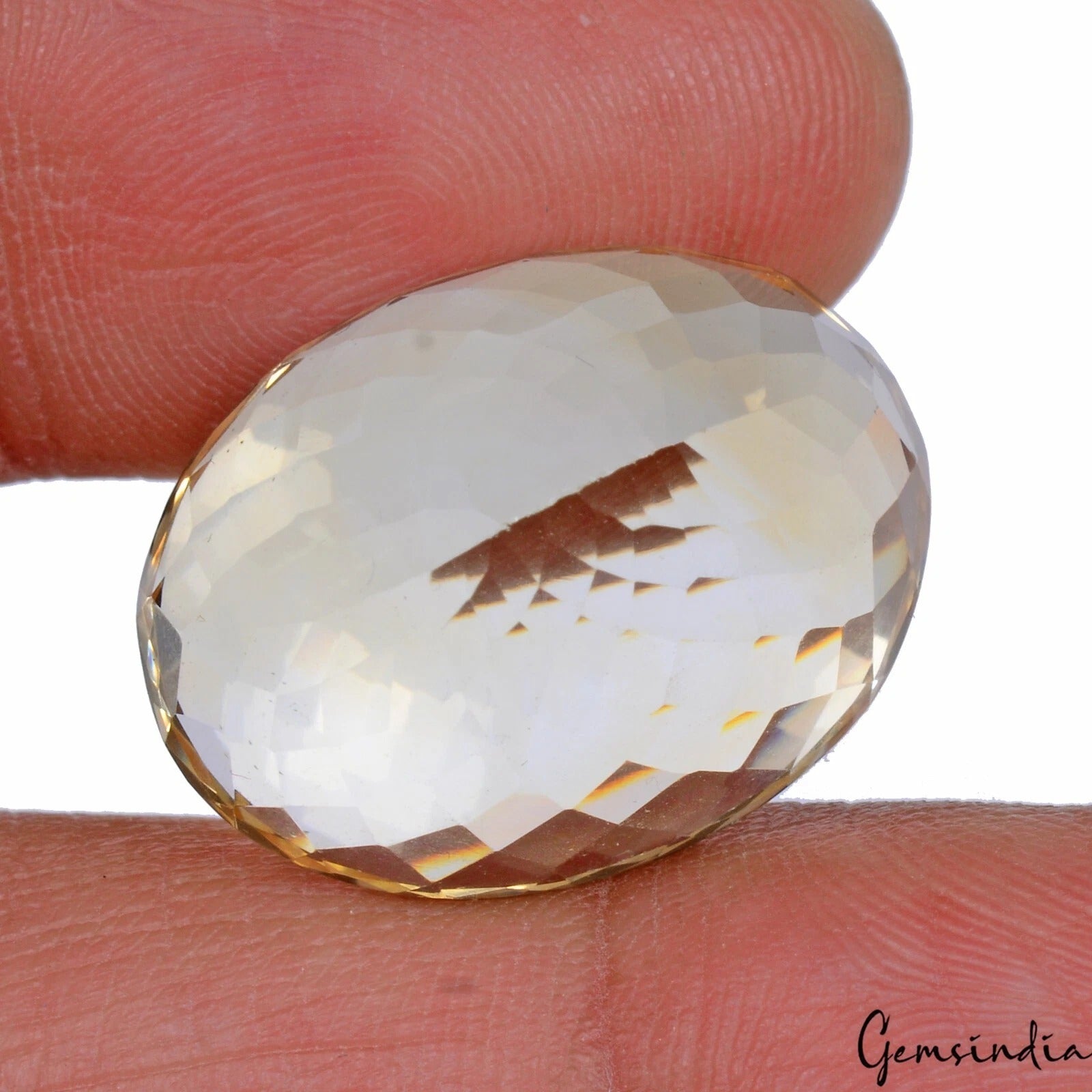 31.80 Cts Natural Untreated Brazilian Lemon Citrine Oval Cut Loose Gem For Ring