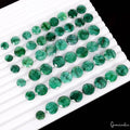 Certified 258.90 Cts/50 Pcs Natural Brazilian Green Emerald Round Cut Gems Lot