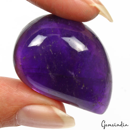 Amethyst Cabochon, Untreated, Purple — 34x23x13mm, 83.10 Ct, Madagascar