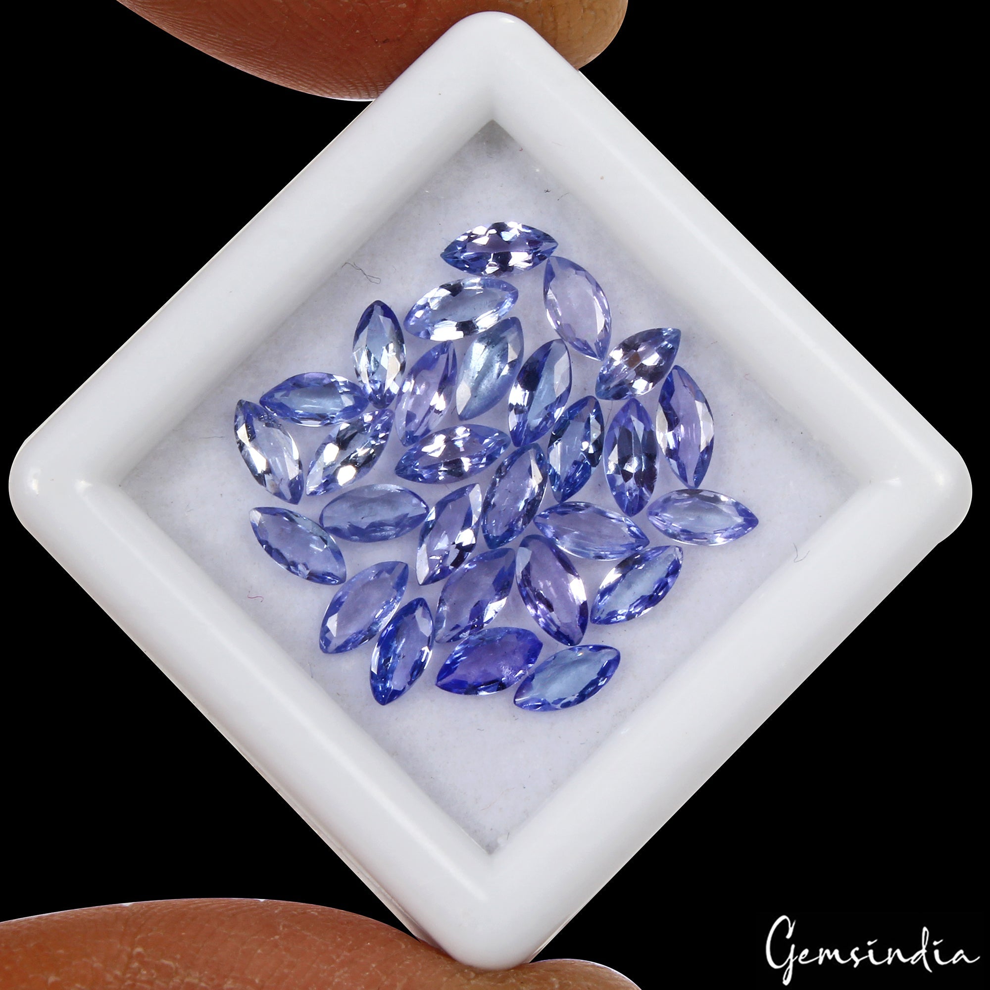 28 Pcs Natural Untreated Blue Tanzanite Marquise Calibrated 5*2mm Gemstone 3 Ct
