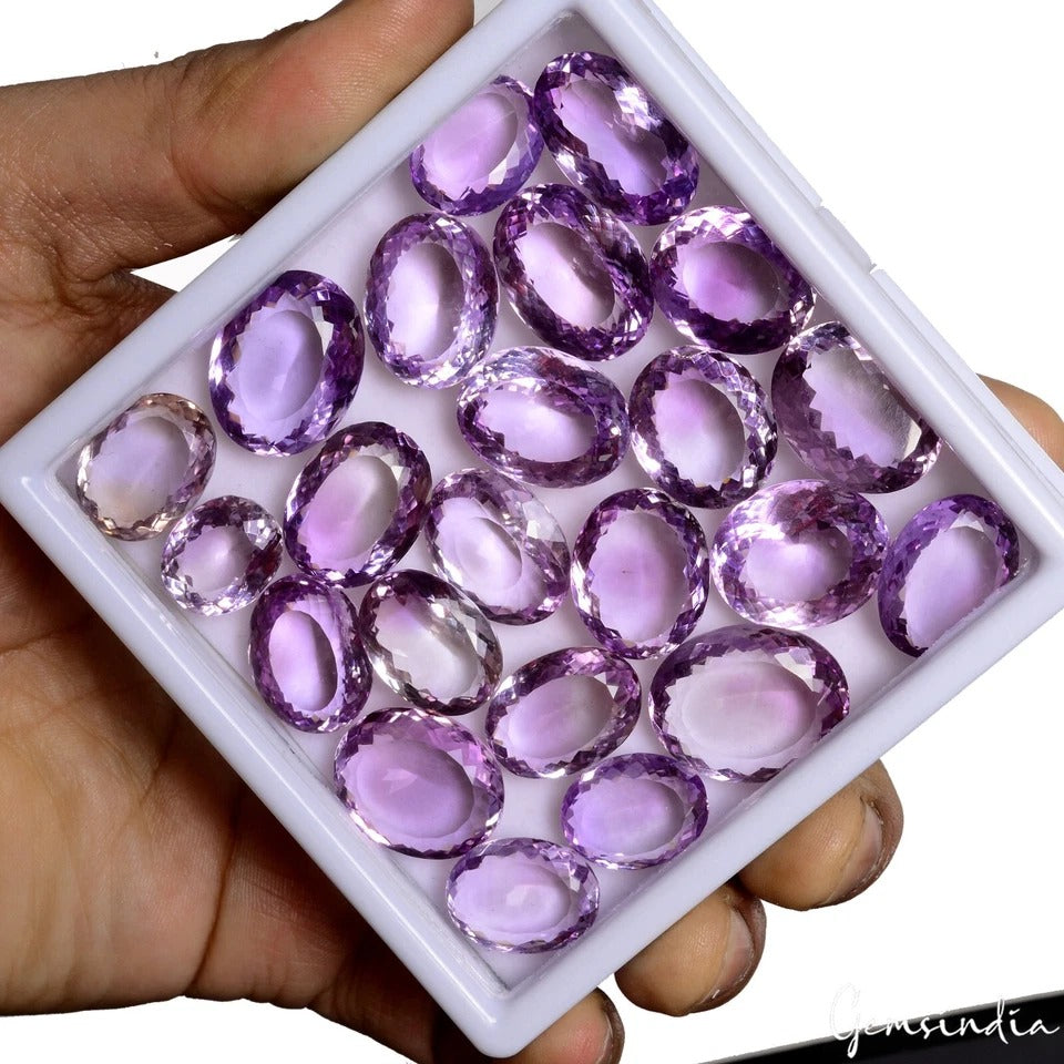 Amethyst Lot, Loose Gemstone, Purple — 23 Pieces, 15mm to 22mm, 410 Ct, Brazil
