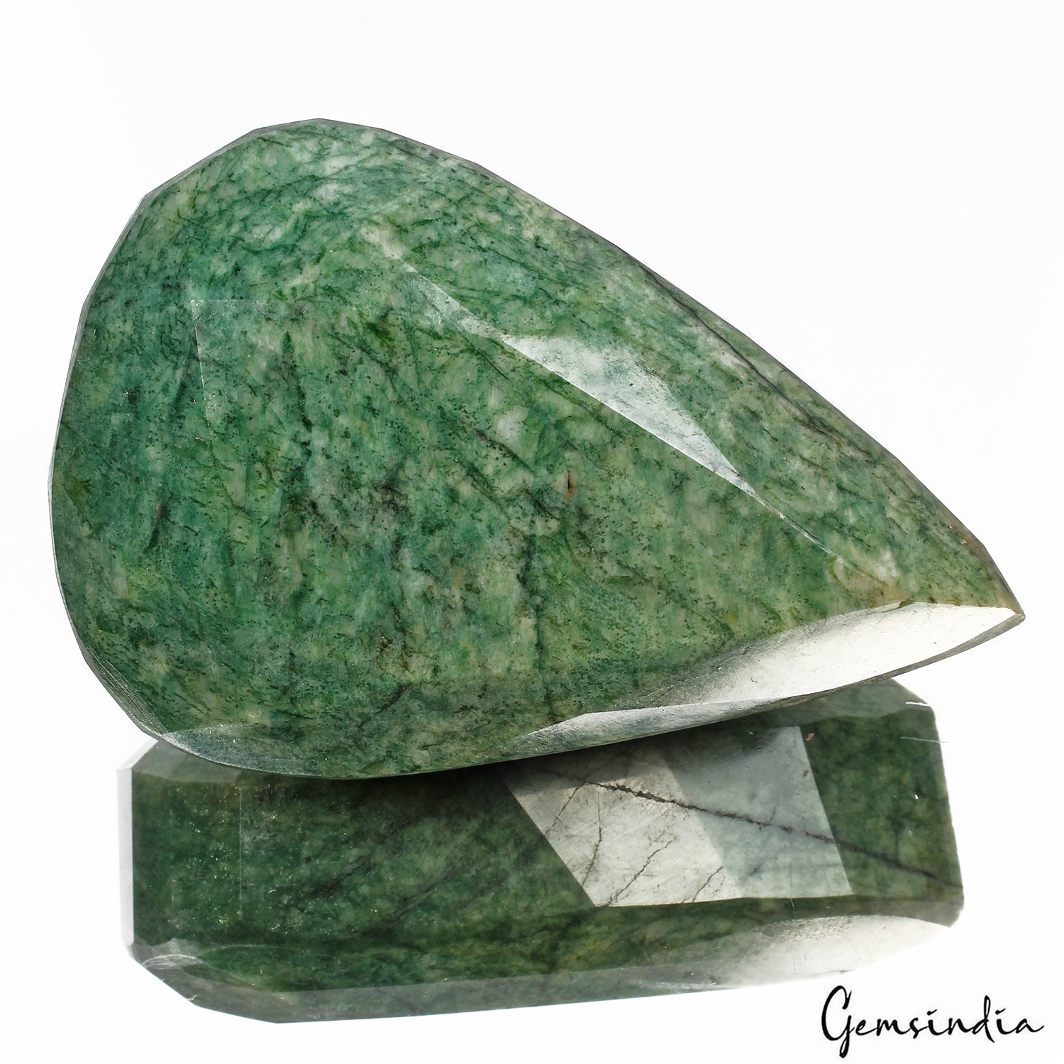 Emerald Loose Gemstone, Color Enhanced, Green — 88x58x42mm, 1500 Ct, Brazil