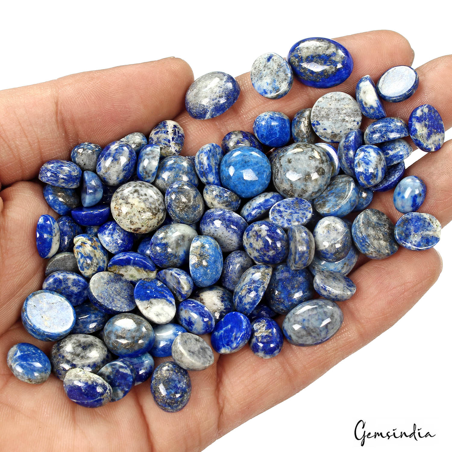 520 Ct Natural Blue Lapis Lazuli Round Cab Jewelry Kind Loose Gems Lot 106 Pcs