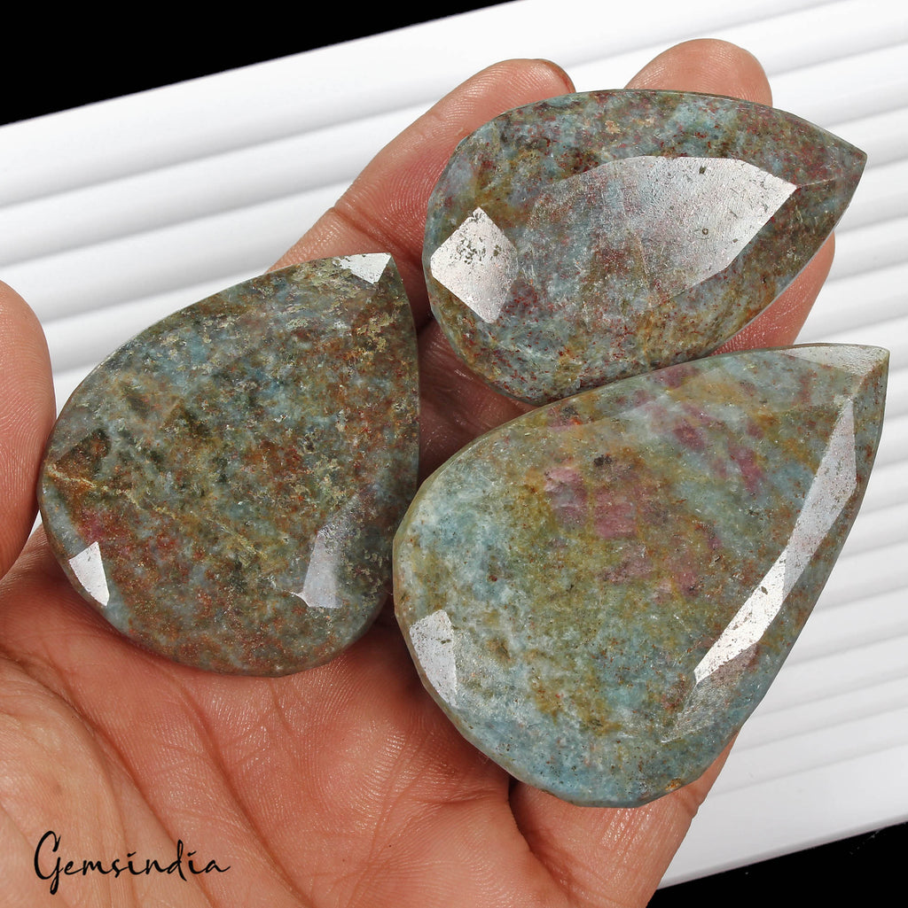 1170 Cts/3 Pcs Natural Untreated Ruby Kyanite Mixed Cut Loose Wholesale Gems lot