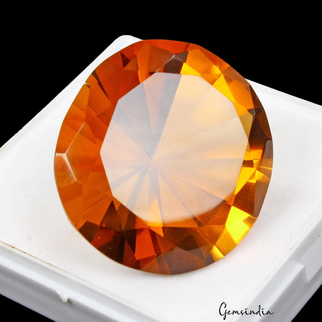 149.70 Cts Eye Catching Hydro Orange Tourmaline Round Faceted Cut Flawless Gem