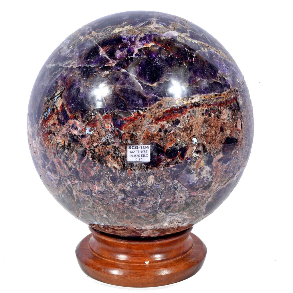 X Large 19.8 Kilo Natural Amethyst Crystal Mineral Sphere Gem /Home Decor~9.5"