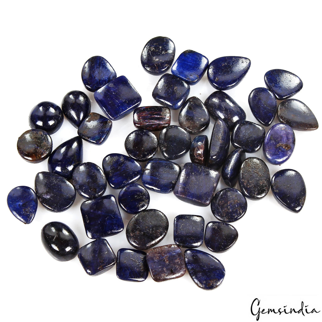 Certified 400 Cts/43 Pcs Natural Blue Sapphire Mixed Cab Loose Gems For Jewelry
