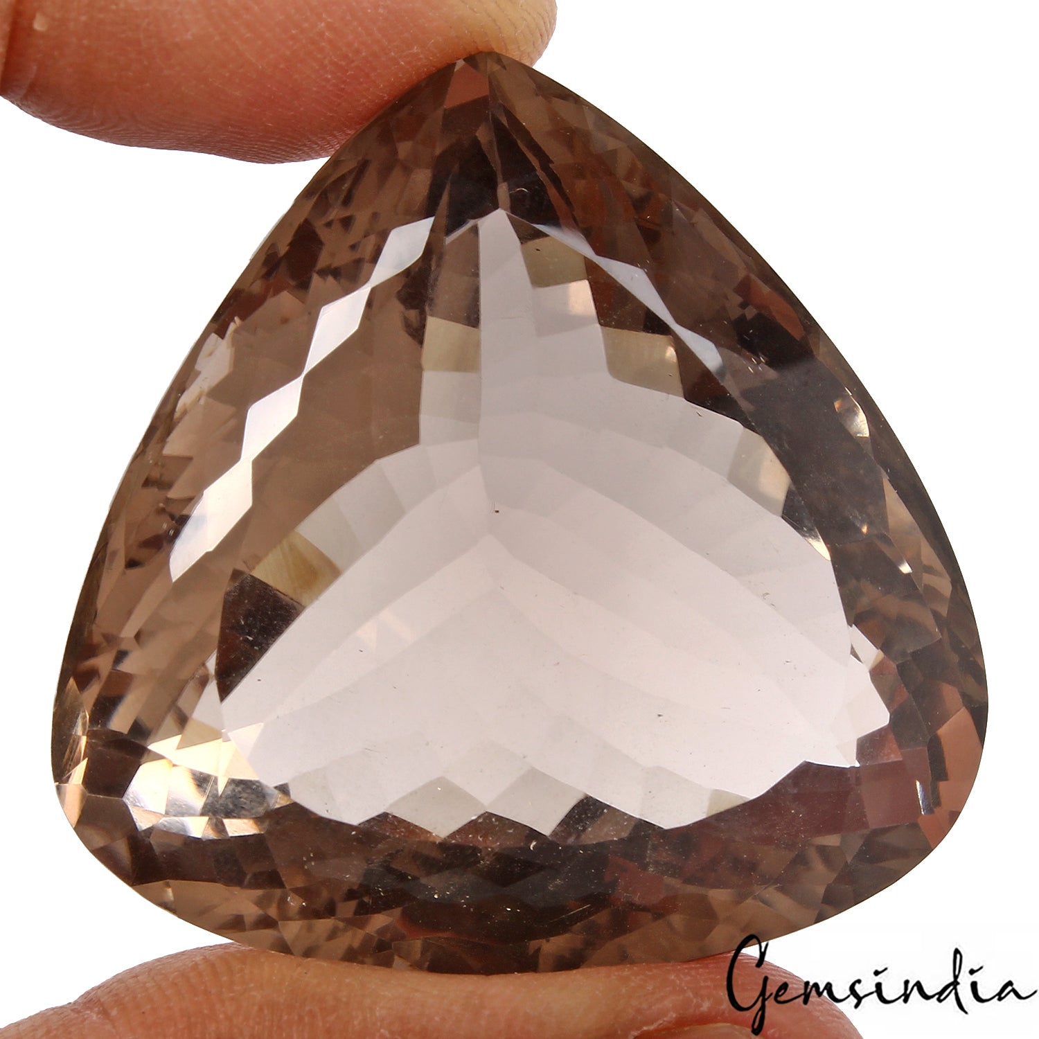 Quartz Loose Gemstone, Pear Faceted Cut, Untreated — 41x41x22 mm, Madagascar