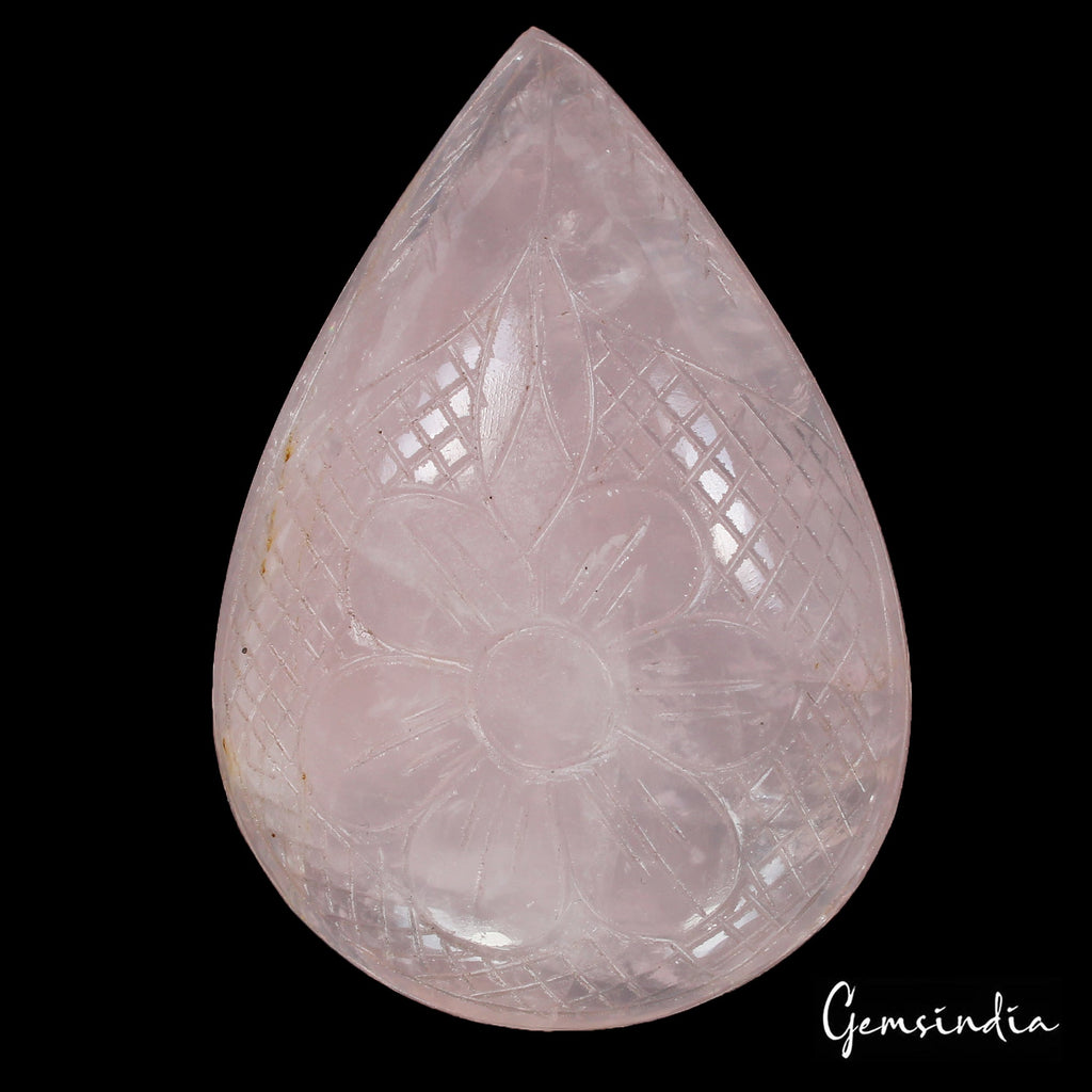 960 Cts Natural Untreated Pink Rose Quartz Pear Cut Hand Carved Loose Huge Gem