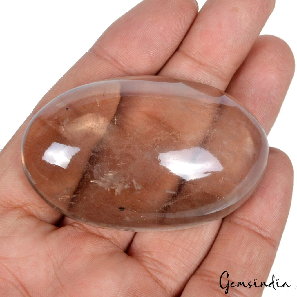 Smoky Quartz Cabochon, Untreated, Brown — 61x38x18mm, 320 Ct, Madagascar