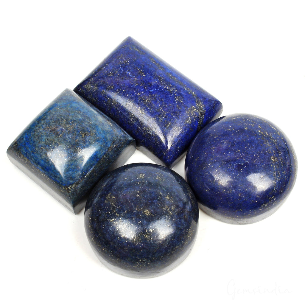 2100 Ct Natural Blue Lapis Lazuli Mix Cabochon Earth Mined Loose Gems Lot 4Pcs