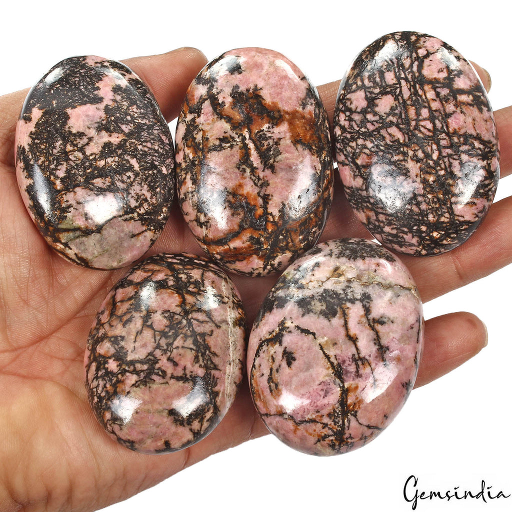 Rhodonite Cabochon, Untreated, Bi-Color — 55mm to 60mm, 2520 Ct, Australia