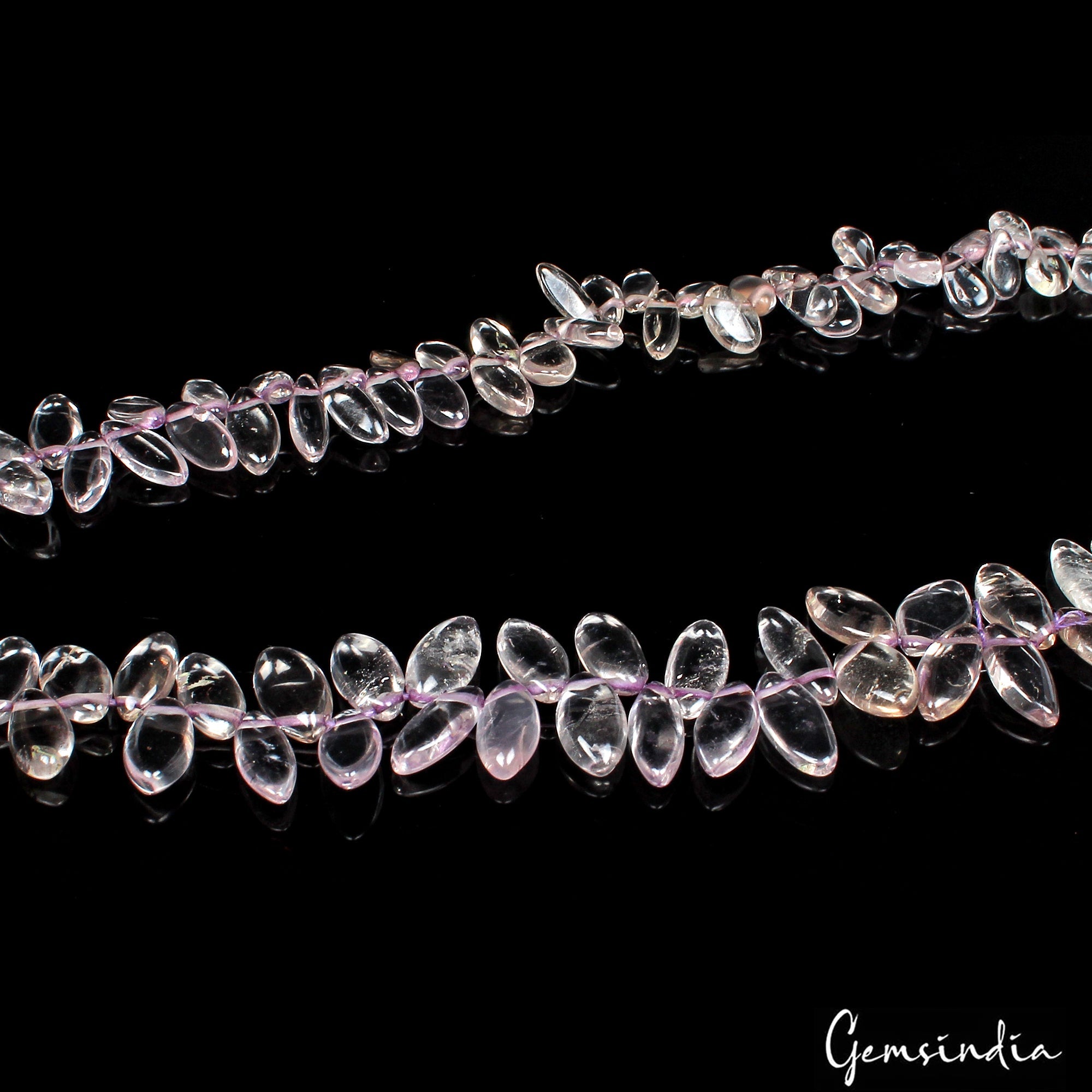 135.50 Ct Natural Untreated White Quartz Marquise Faceted Drill Beaded Strand