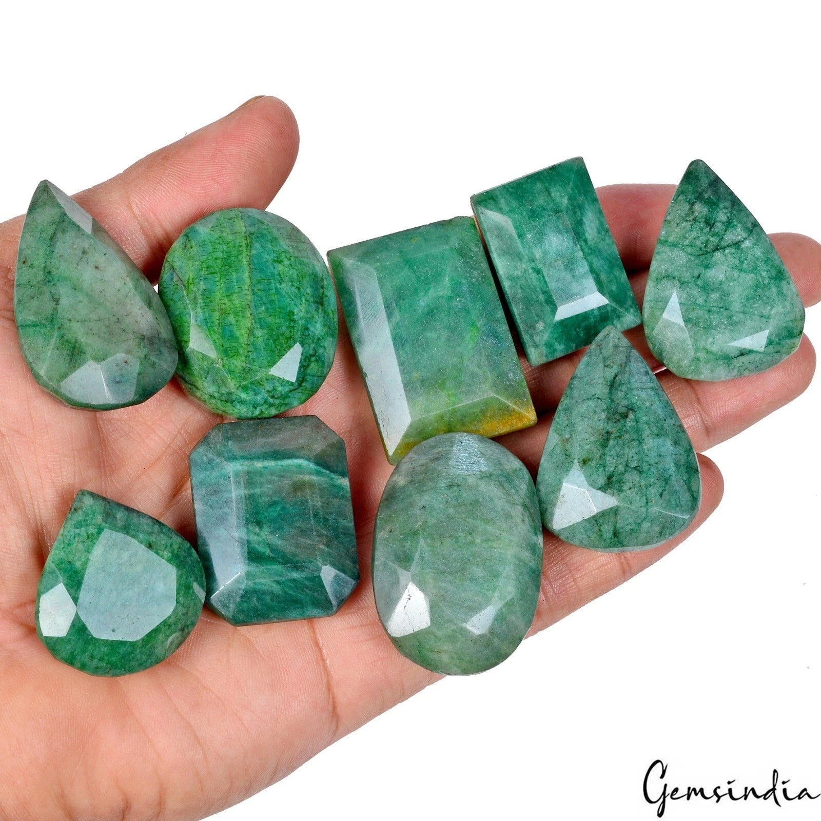 1130 Cts/9 Pcs Natural Brazilian Green Emerald Mix Cut Loose Wholesale Gems Lot