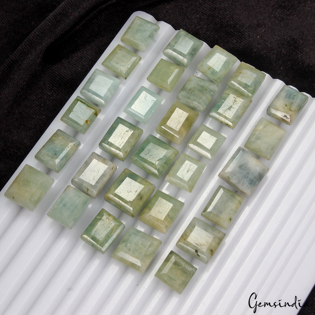 Green Beryl Lot, Loose Gemstone, Untreated — 30 Pieces, 12mm to 16mm, 380 Ct, Brazil