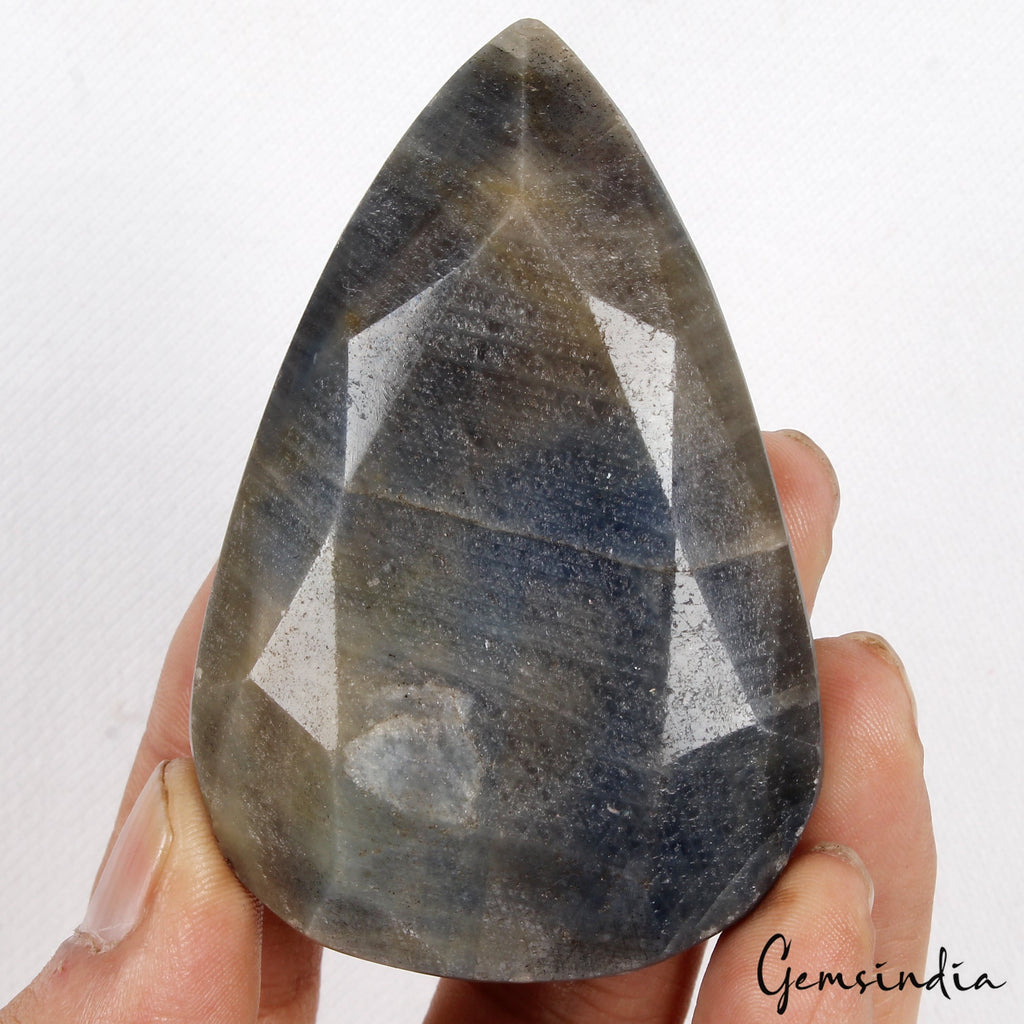 Certified 885 Ct Natural Sapphire Untreated Blue Gray Pear Cut Huge Loose Gem