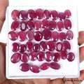 Oval Cut Natural Top Rich Red Pink Ruby Mozambique 44 Pc 250 Ct 11-14mm Gems Lot