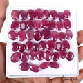 Ruby Lot, Loose Gemstone, Oval Cut, Heated — 44 Pieces, 11mm to 14mm, 250 Ct, Mozambique