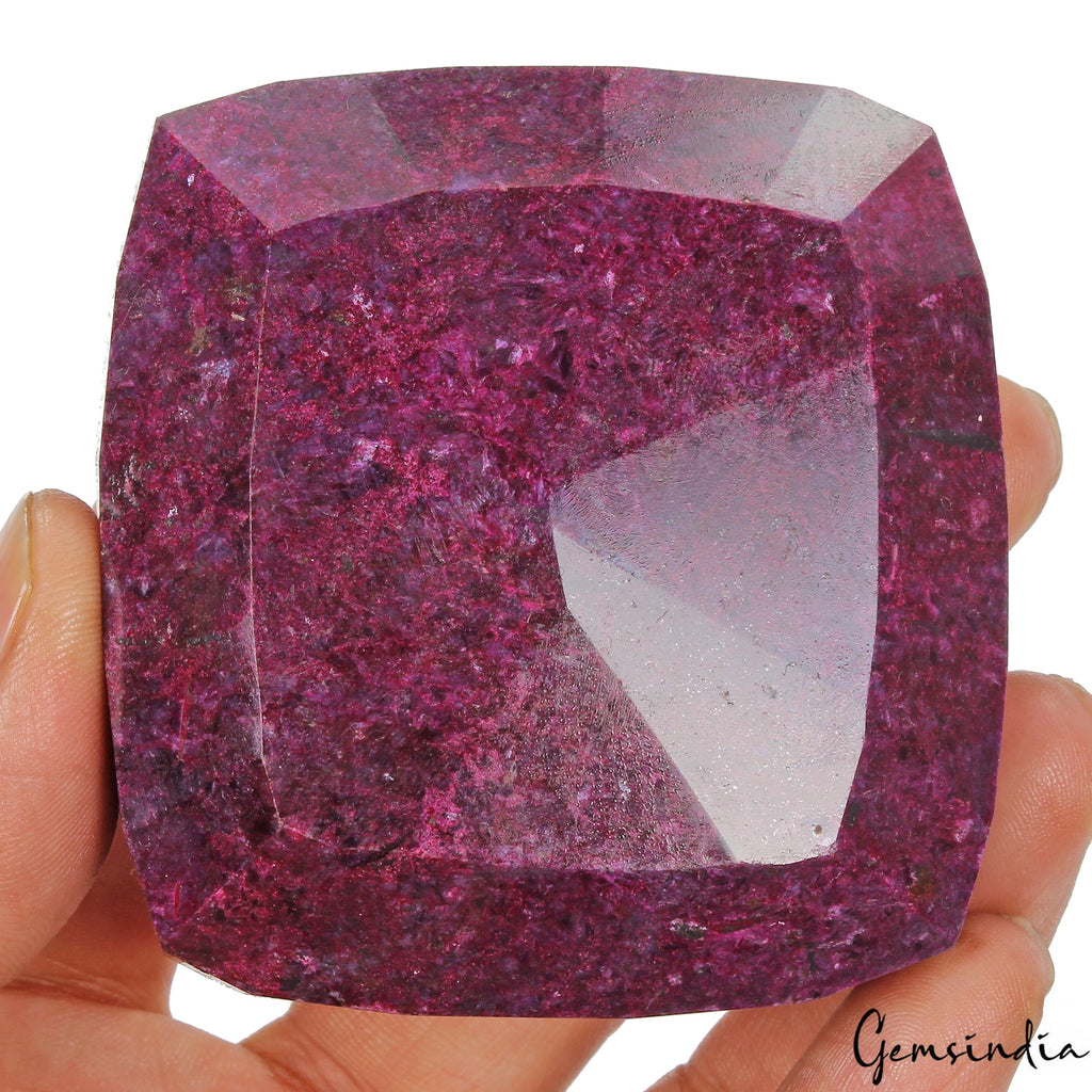 1940 Cts Natural African Dark Red Ruby Cushion Cut Huge Loose Earth Mined Gem