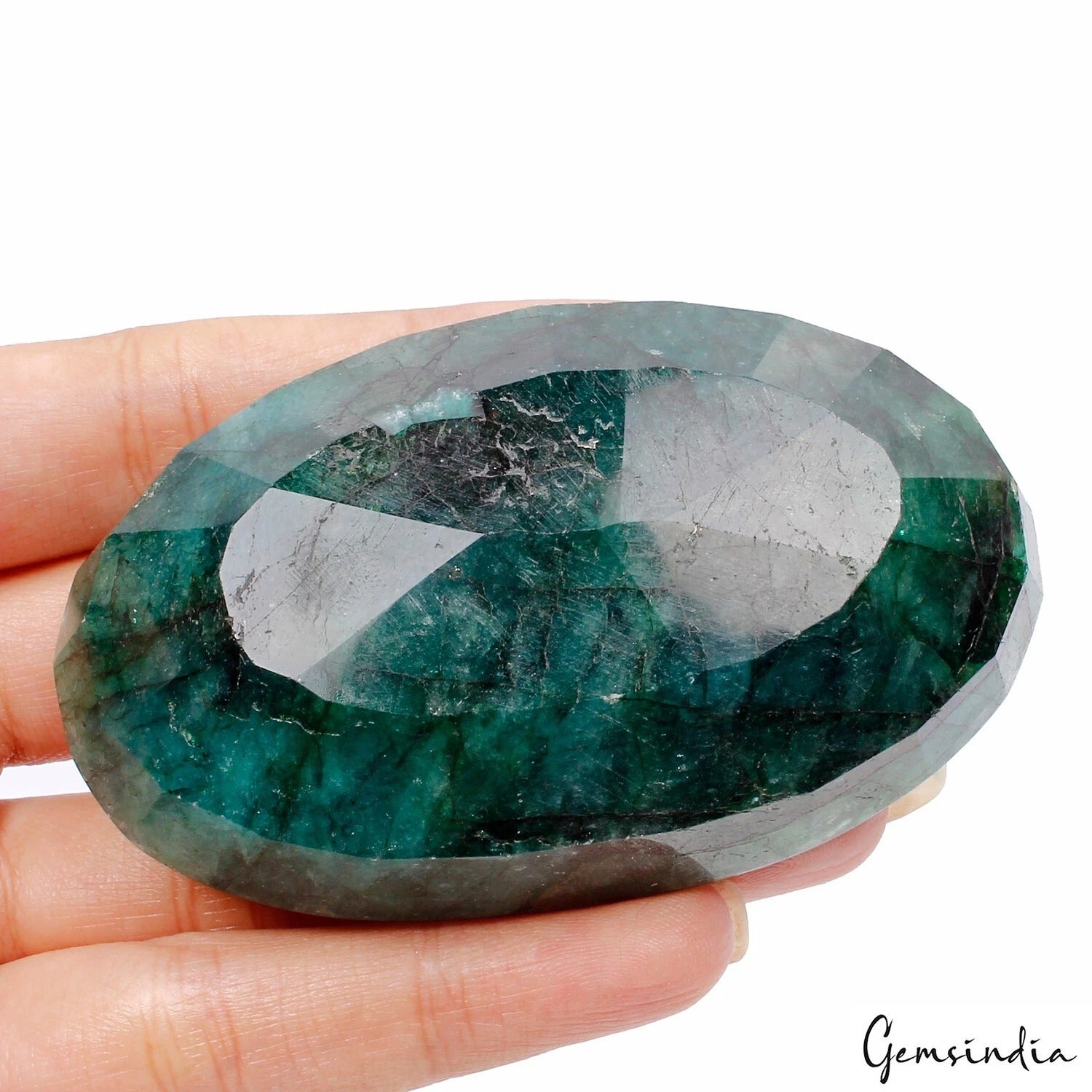 Certified 640Ct Natural Brazilian Bottle Green Emerald Oval Faceted Cut Huge Gem