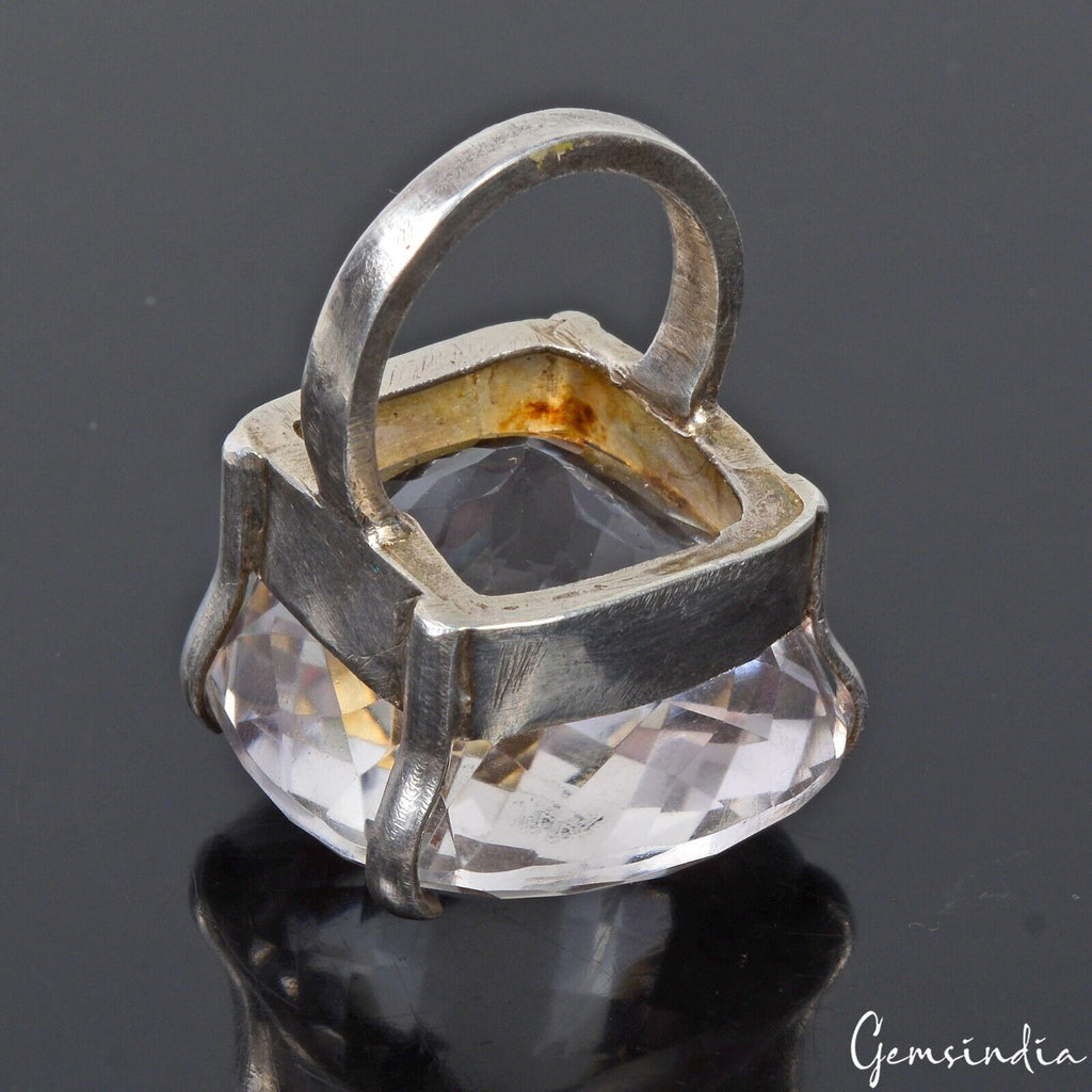 22.20 Gm Natural Amethyst Gemstone Huge 925 Sterling silver Hand made Ring ~7 US