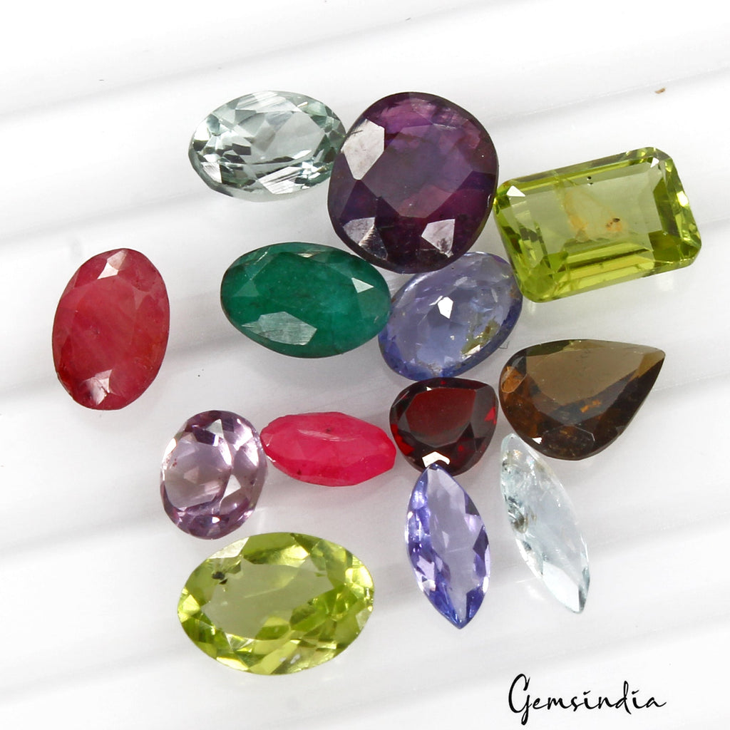 Lot of Natural Stones Semi Precious Mix Cut Gems For Jewelry Collection 13 Pcs