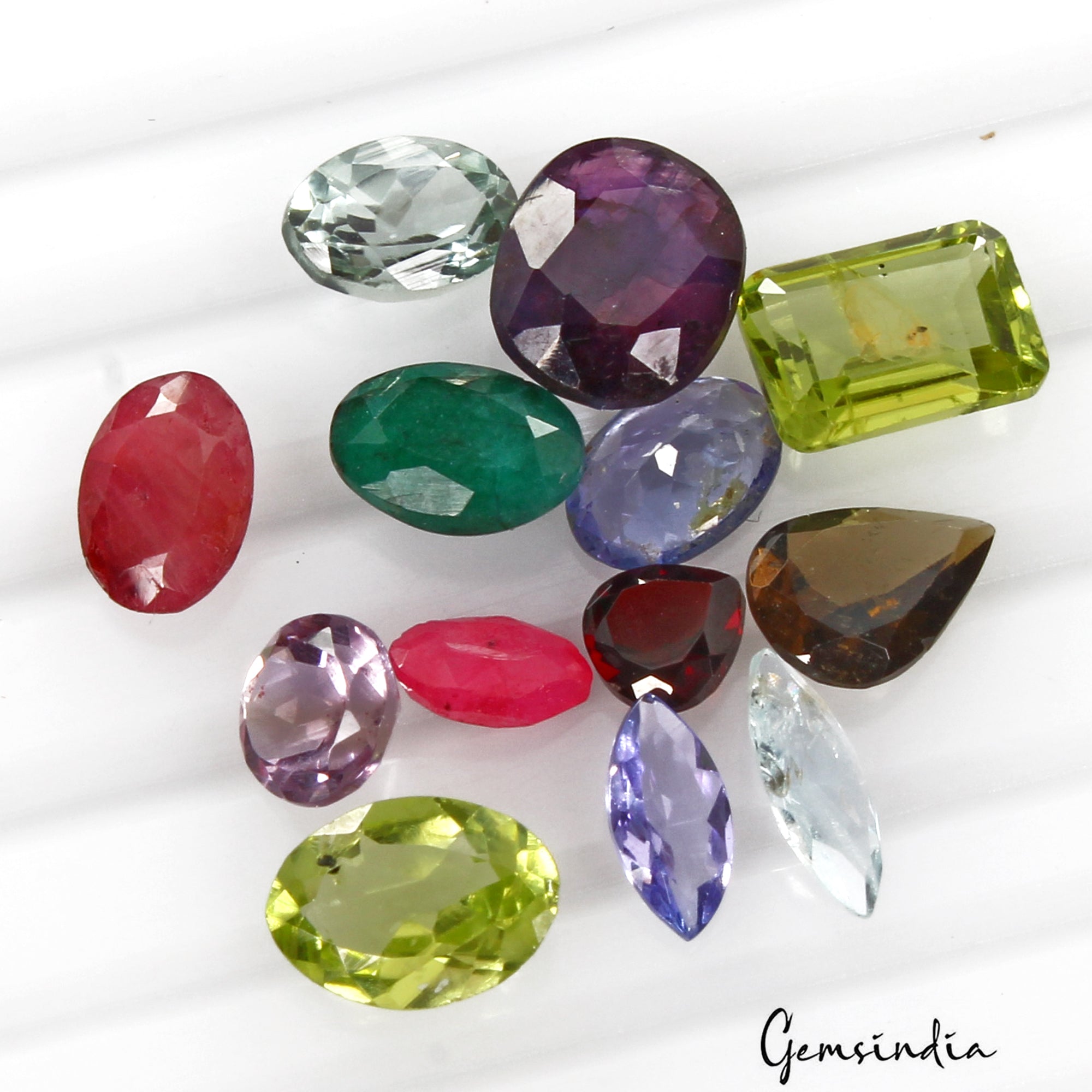 Lot of Natural Stones Semi Precious Mix Cut Gems For Jewelry Collection 13 Pcs